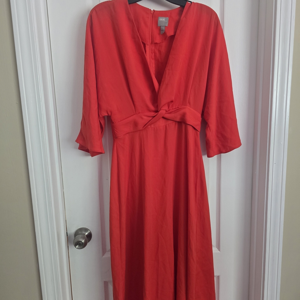 ASOS Vibrant Orange Midi Dress